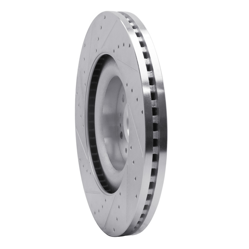 Genesis G90 Brake Rotor (1) - Front Right - R1 Concepts - Drilled & Slotted - Silver - `17-`22